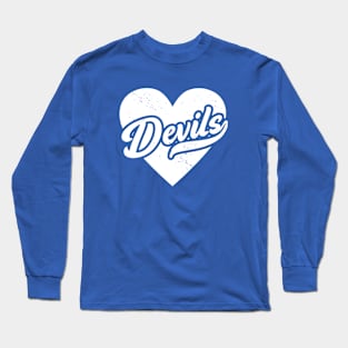 Vintage Devils School Spirit // High School Football Mascot // Go Devils Long Sleeve T-Shirt